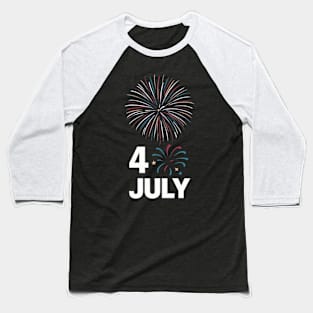 Fourth of July Patriotic Design Baseball T-Shirt